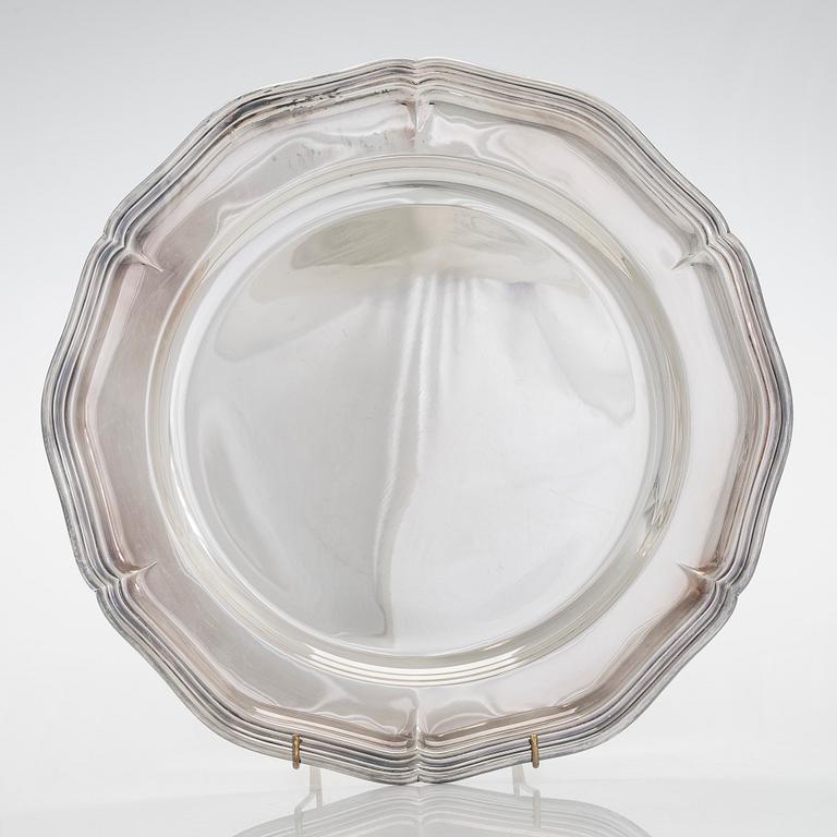 A silver tray, Cohr, Denmark.