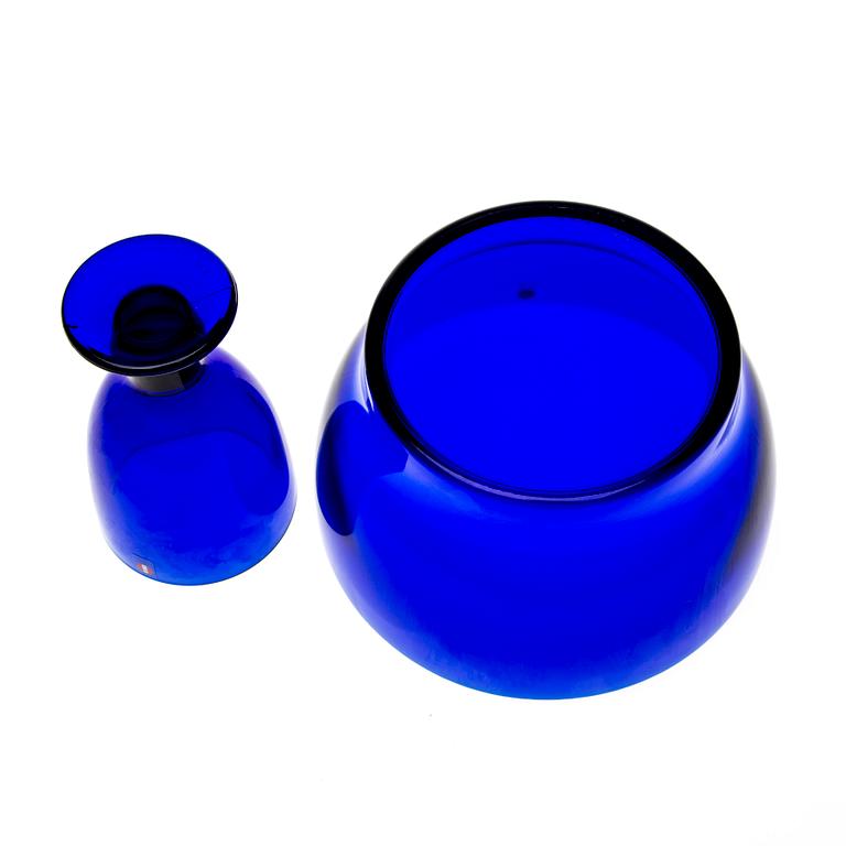 SKÅL samt 9 st VINGLAS, glas, "Verna" Kerttu Nurminen, Iittala, 1900-talets slut.