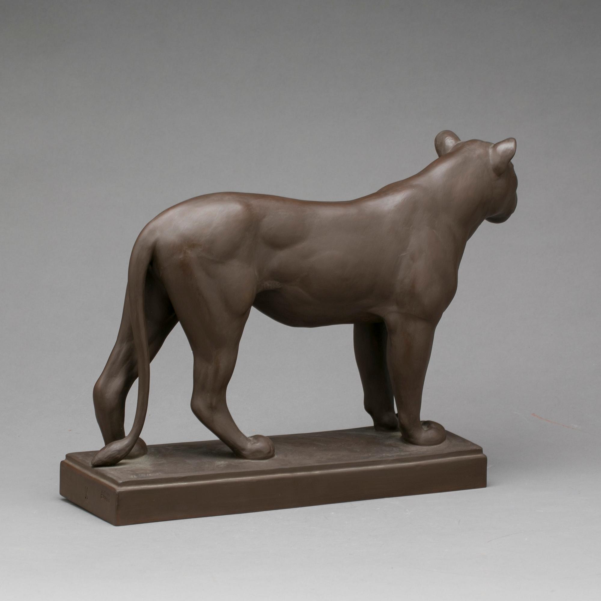 SKULPTUR, stengods, A. Gaul, Meissen Böttgersteinzeug. ca 1925.