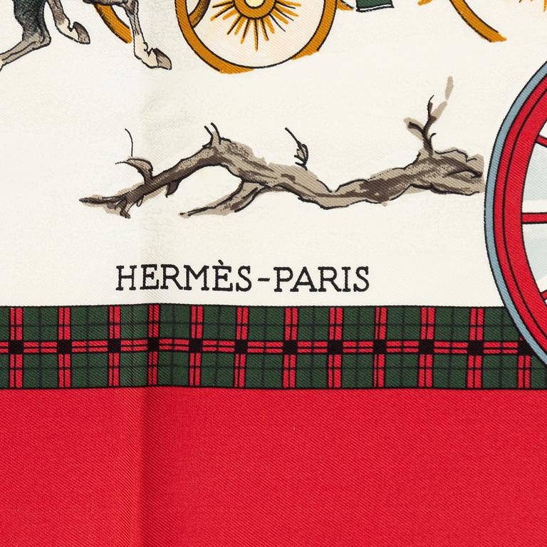 Hermès, scarf "L'Hiver en Poste".