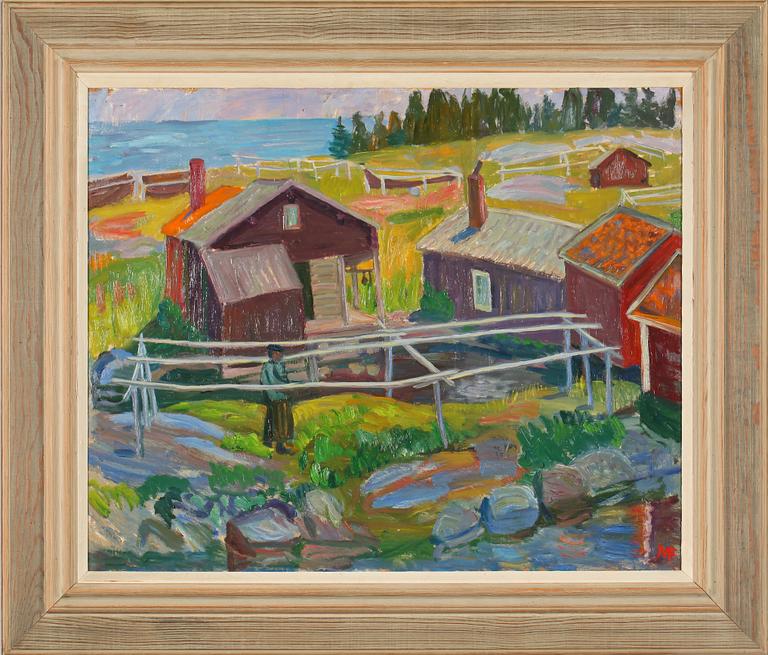 MOLLIE FAUSTMAN, olja på pannå, monogramsignerad.