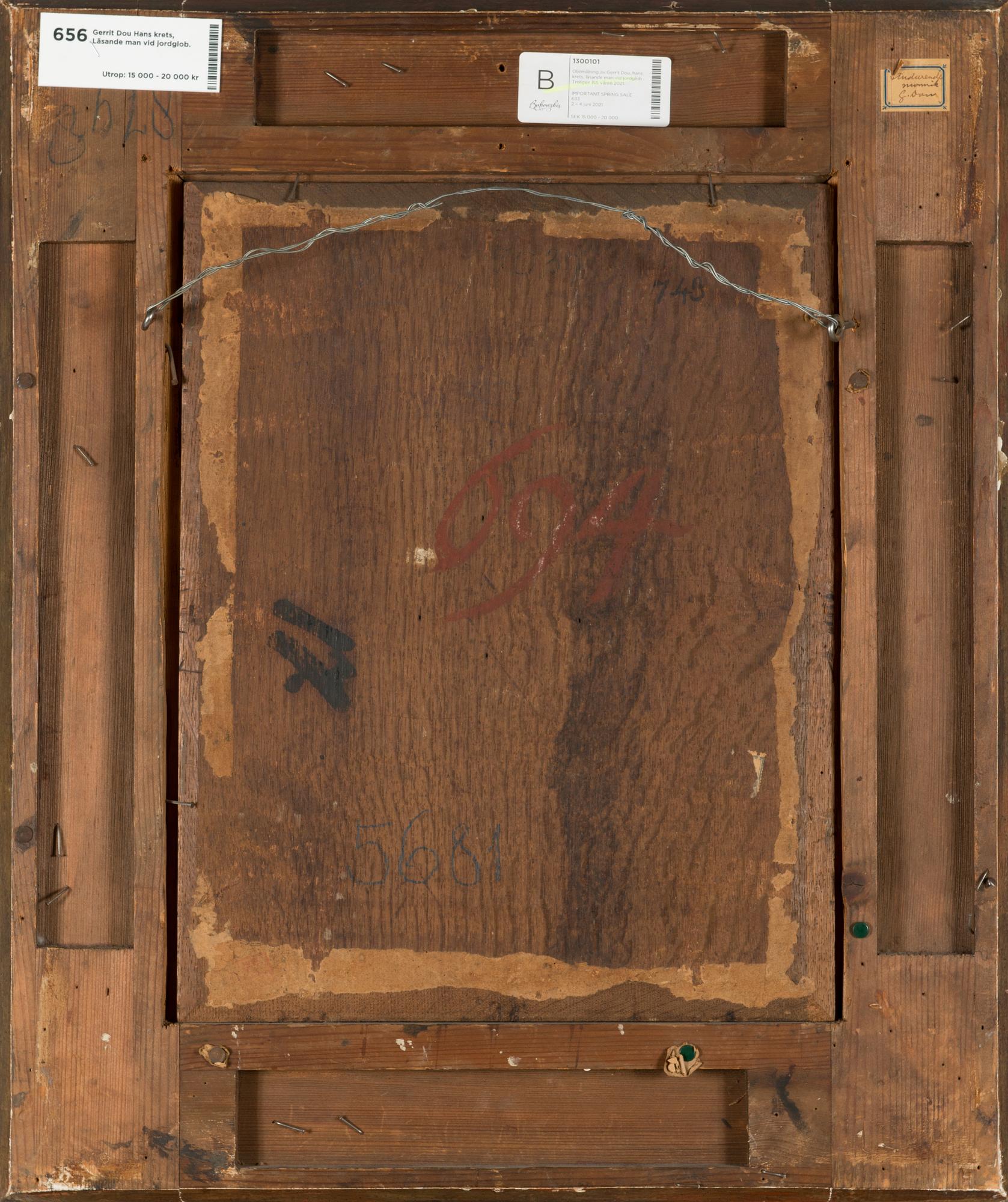 Gerrit Dou, hänen piirinsä, Lukeva mies maapallon ääressä.