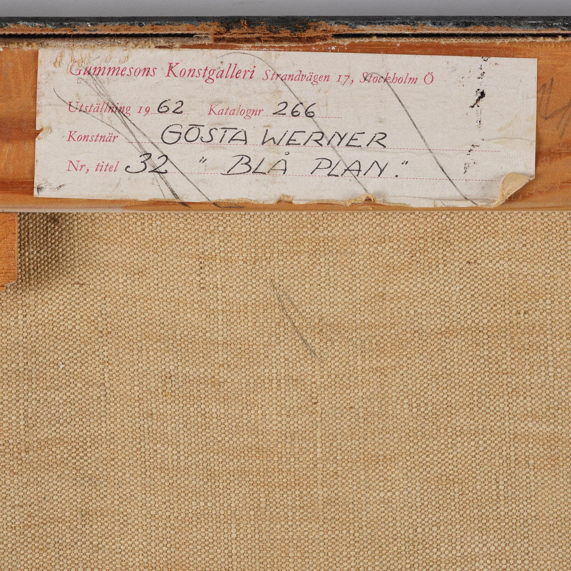 Gösta Werner, "Blå plan".