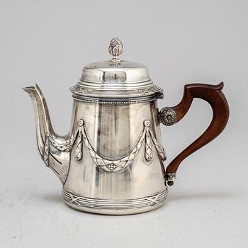 A French 20th century silver tea-pot, mark of George Fouquet Lapar.