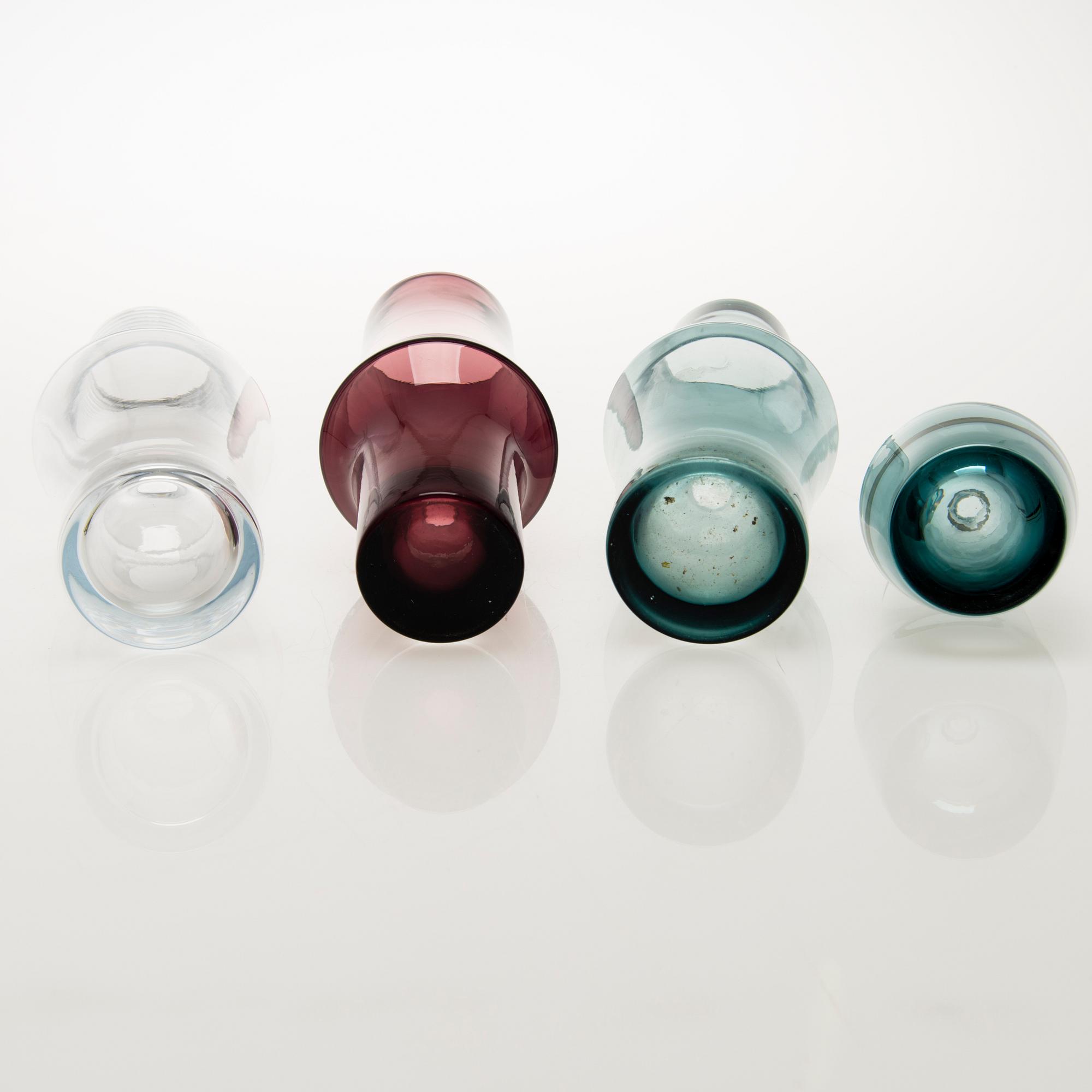 VASER, 8 st, glas, Riihimäen Lasi, Finland 1960-70-tal.