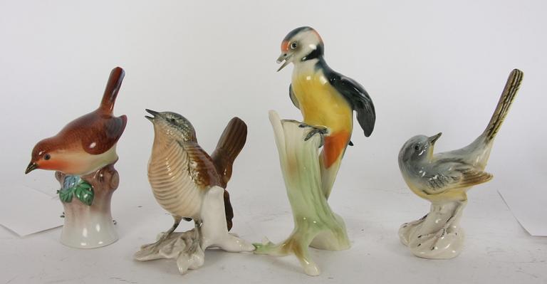 FIGURINER, 8 st, porslin, Herend och Tyskland samt Wien.