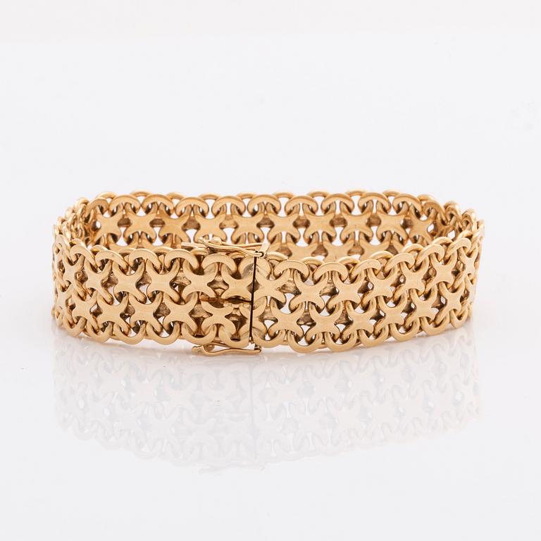 ARMBAND, 18K guld, bismarck-länk, stämplat HÅN Stockholm 1967, 49,8 g.