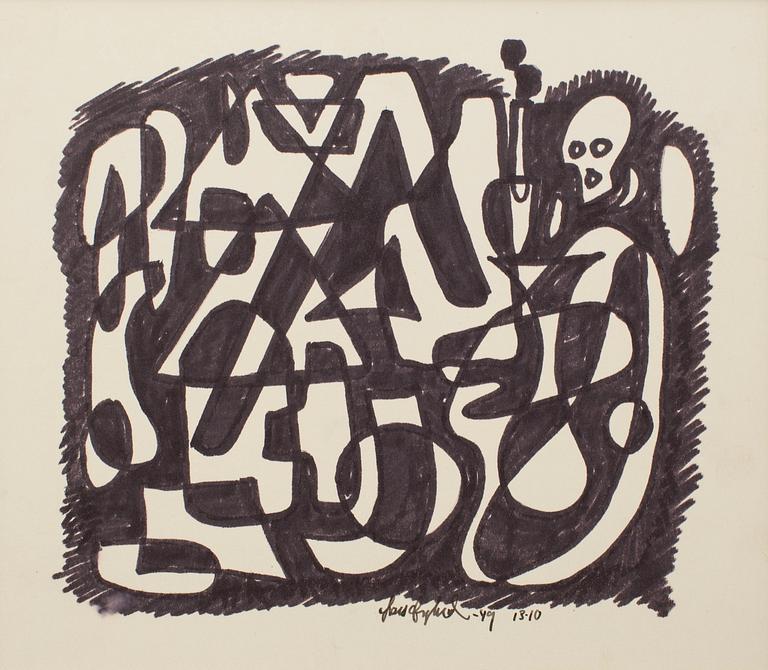 LARS ENGLUND, Ink drawing, signed nad dated -49.