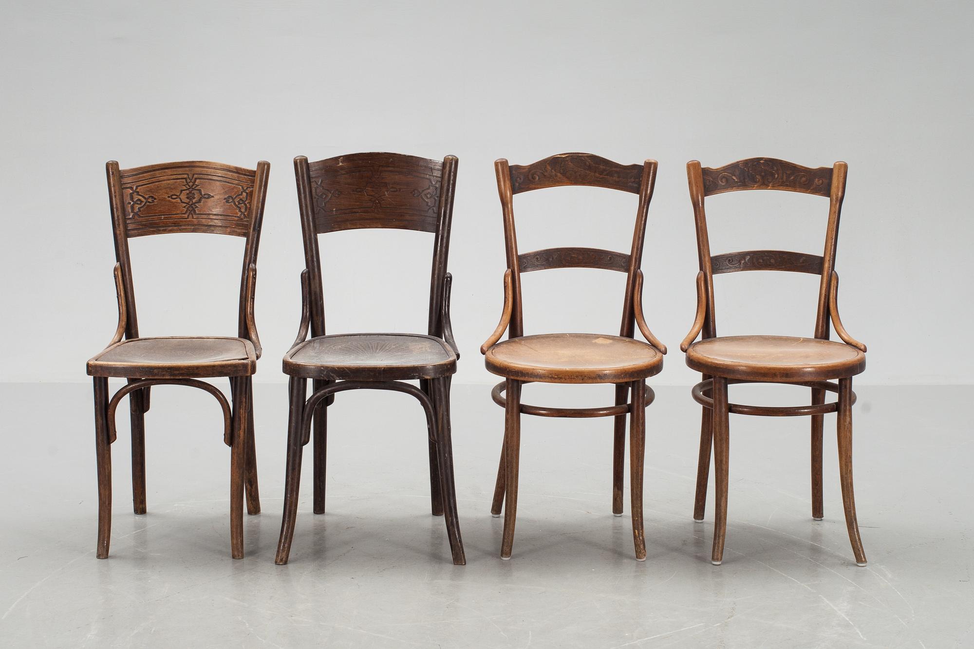 STOLAR, 2 par, tidigt 1900-tal, bl.a. Thonet.