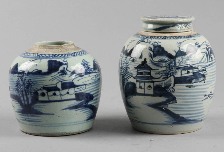 BOJANER, 2 st, porslin, Kina, Qianlong, 1700-tal.