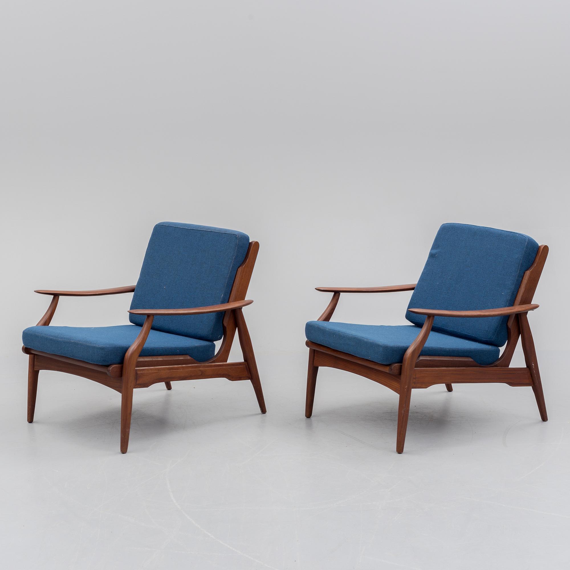 FÅTÖLJER, ett par, 1900-talets andra hälft.