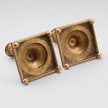 LJUSSTAKAR, 1 par, mässing, Skultuna, No 72, 1900-talets första hälft.