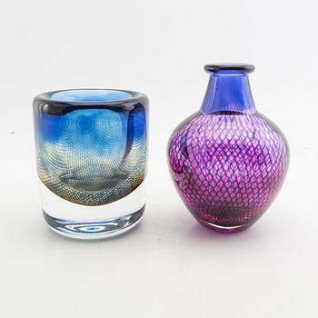 Sven Palmqvist, two vases, 'Kraka', Orrefors, late 20th century.