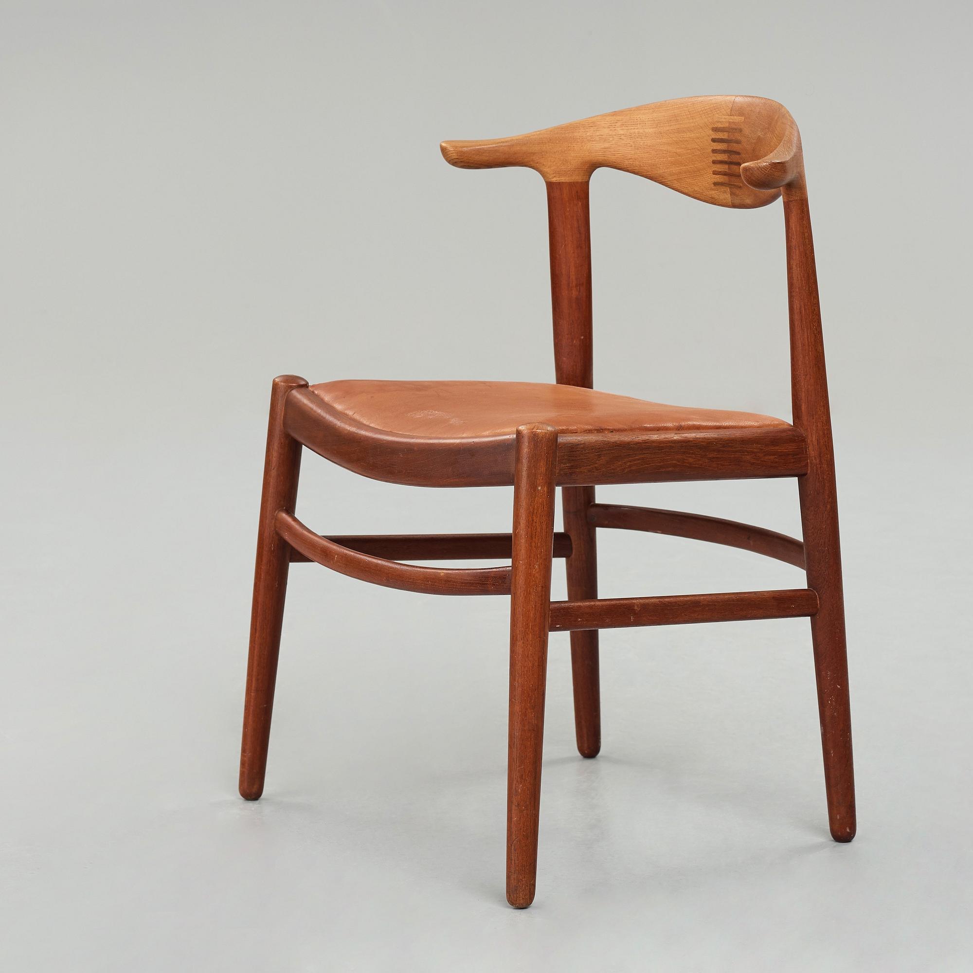 HANS J WEGNER, stol, "Cowhorn chair", en tidig version av "JH 505" för Johannes Hansen, 1950-tal.