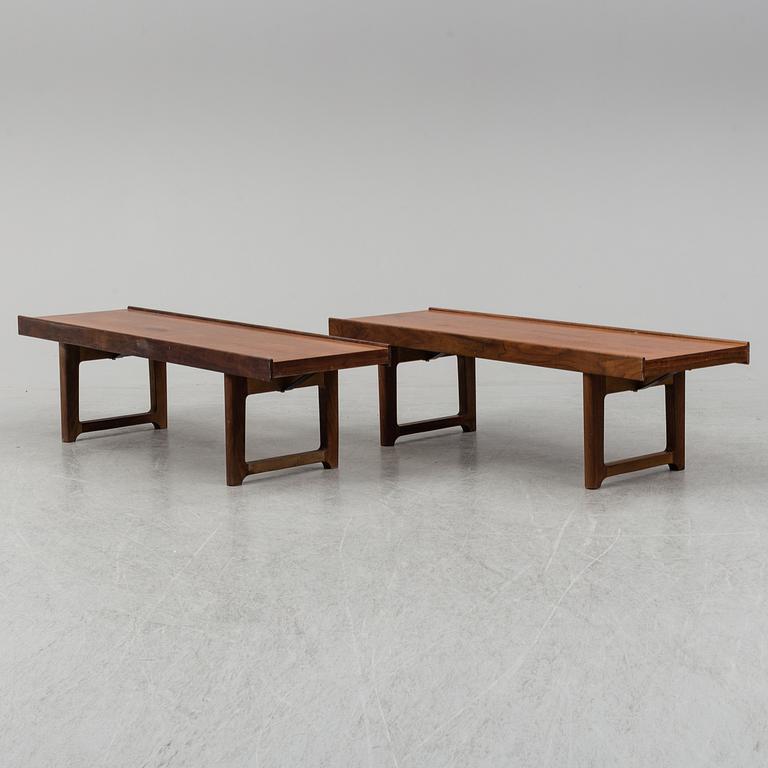 TORBJØRN AFDAL, two walnut 'Krobo' benches from Bruksbo, Mellemstrand, Norway.