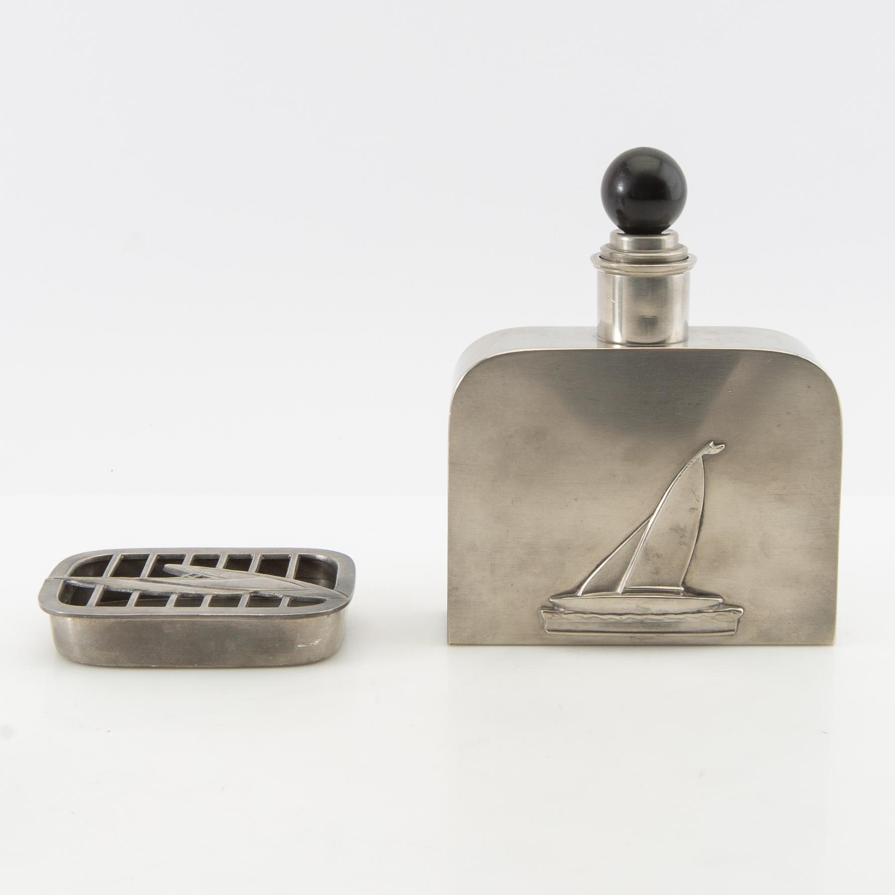 Cigarette case, candlesticks, ashtray, 4 pieces, GAB, 1936 -1938.