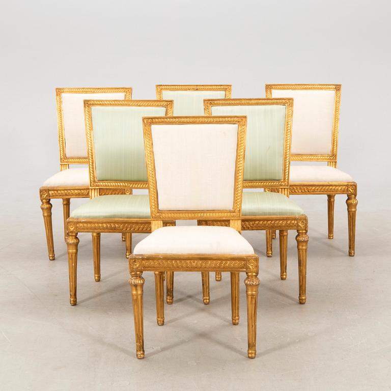 Chairs, 6 late Gustavian, circa 1800.