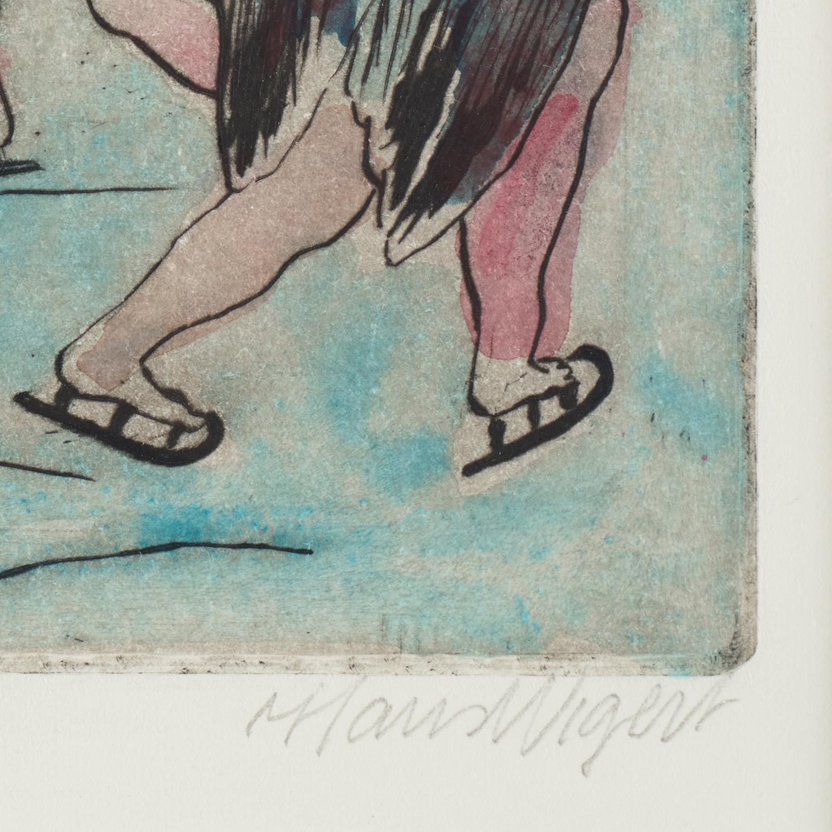 Hans Wigert, akvarellerad etsning, signerad provtryck.