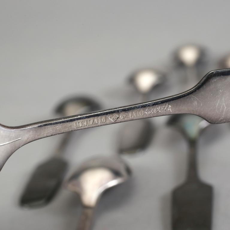 KAFFESKEDAR, 12 st, Claes E Giertta, MEMA, Lidköping 1971 och 1975. Total vikt ca 192 gram.