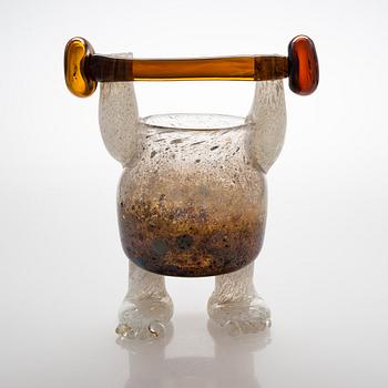 Björn Weckström, a 'Weightlifter' sculpture, signed Björn Weckström Nuutajärvi Notsjö.