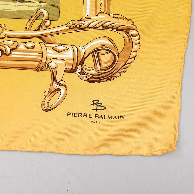 SCARVES, 2 st, siden, Pierre Balmain samt Christian Dior.