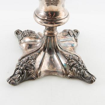 Goblet on foot, Rococo style, first half/mid 20th century, silver plate.