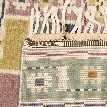 Märta Måås-Fjetterström, a 'Ängarna' carpet, knotted pile, c. 190 x 90 cm, signed AB MMF.