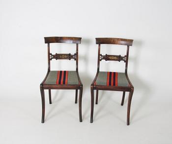 STOLAR, ett par, senempire, 1800-talets första hälft.