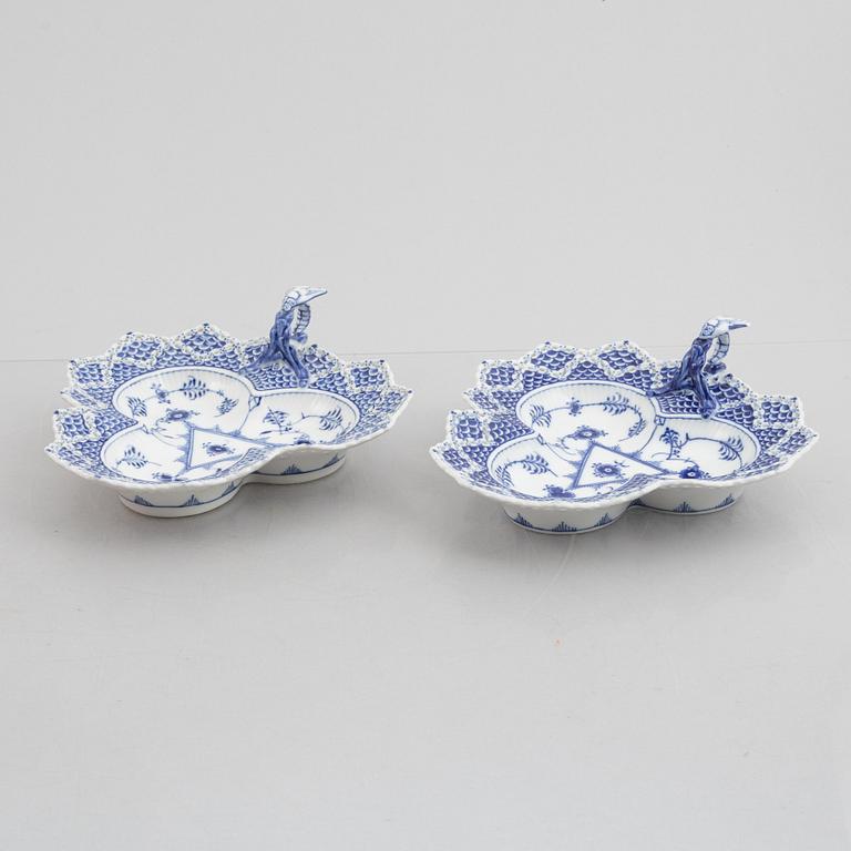 A pair of 'Musselmalet' porcelain dishes, Royal Copenhagen, Denmark 1974-1978.