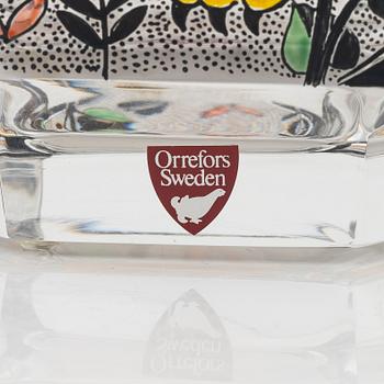 Gunnar Cyrén, a glass bowl, 'Leopardlek', Orrefors Gallery, 1/25, 1990.