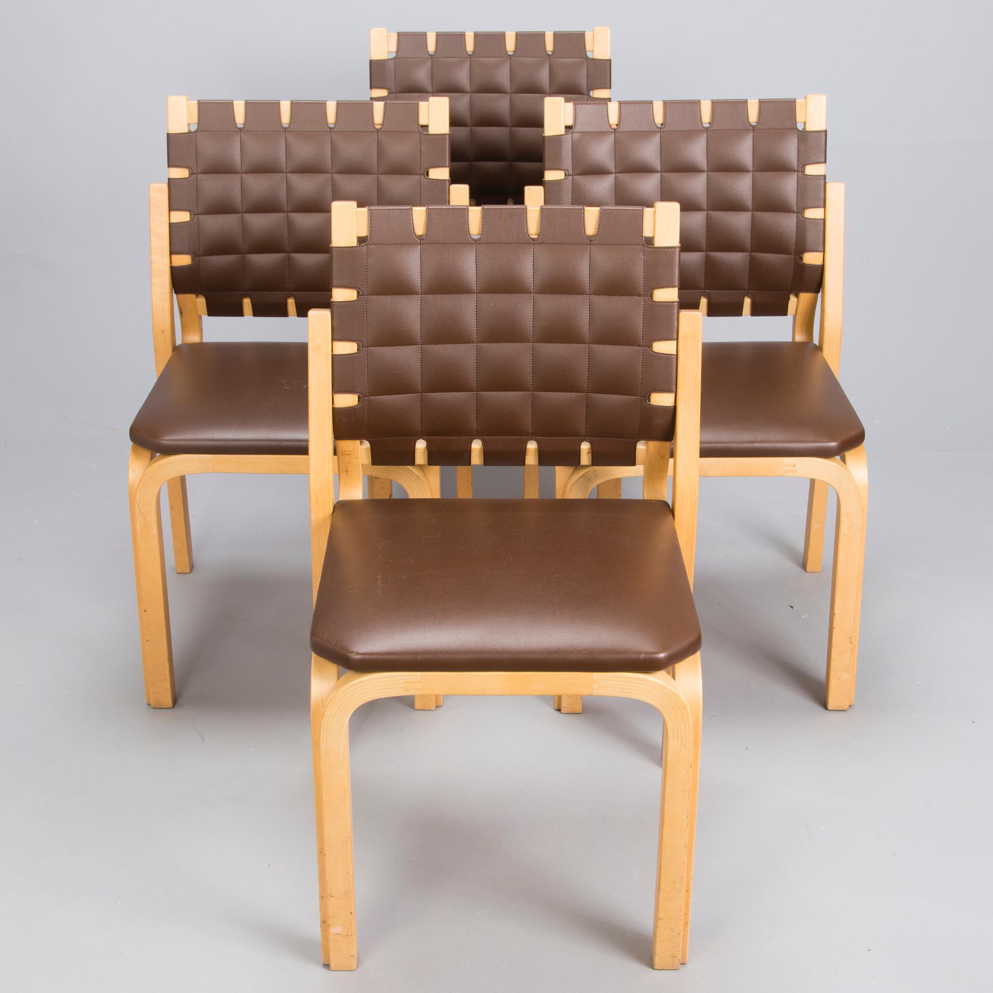 ALVAR AALTO, a set of 4 chairs, model 612, Artek, 1960s