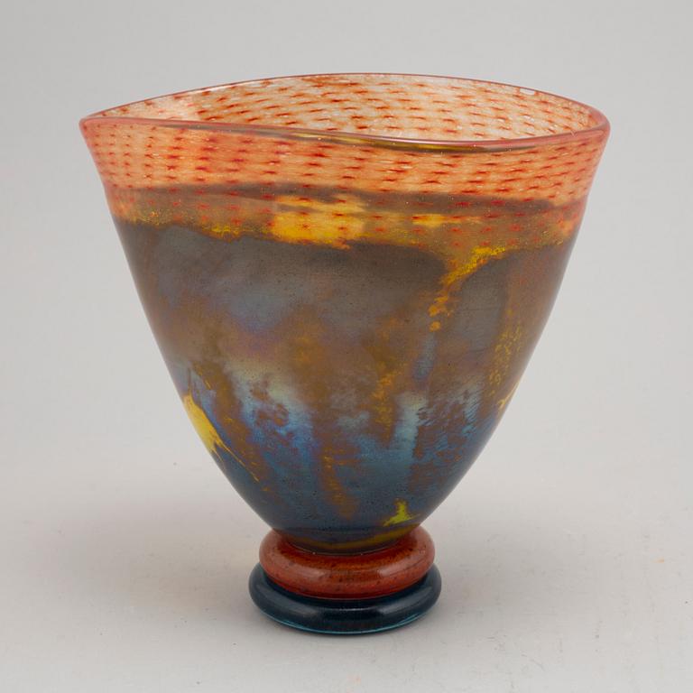 Kjell Engman, a unique glass vase, Kosta,1992.