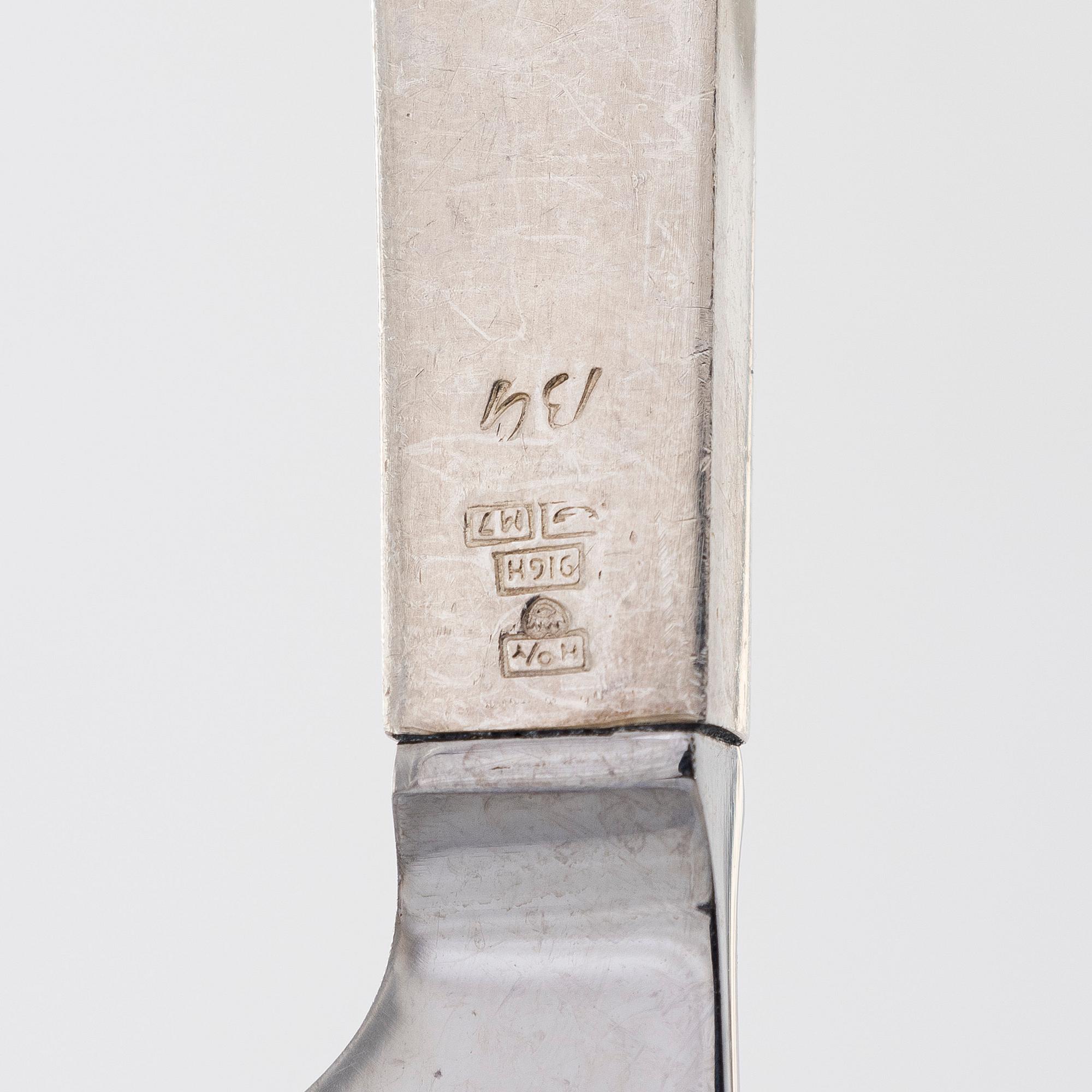 Bertel Gardberg, A 144-piece set of 'Birgitta' silver cutlery, Hopeatehdas Oy, Helsinki 1955-1974.