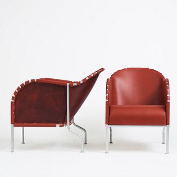 Mats Theselius, a pair of "Bruno" easy chairs, ed. 16/49 & 40/49, Källemo, Värnamo 1997.