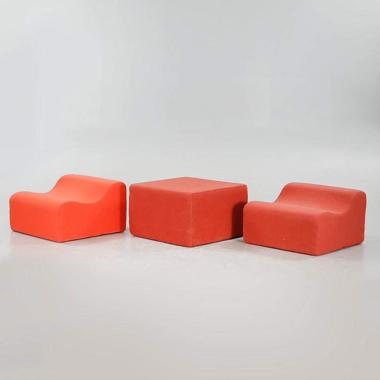 Two module chairs and one stool, designed by Terje Meyer.