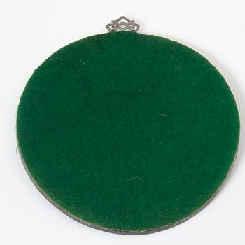 A Chinese panel with stone inlay, Qing dynasty, 19th century.