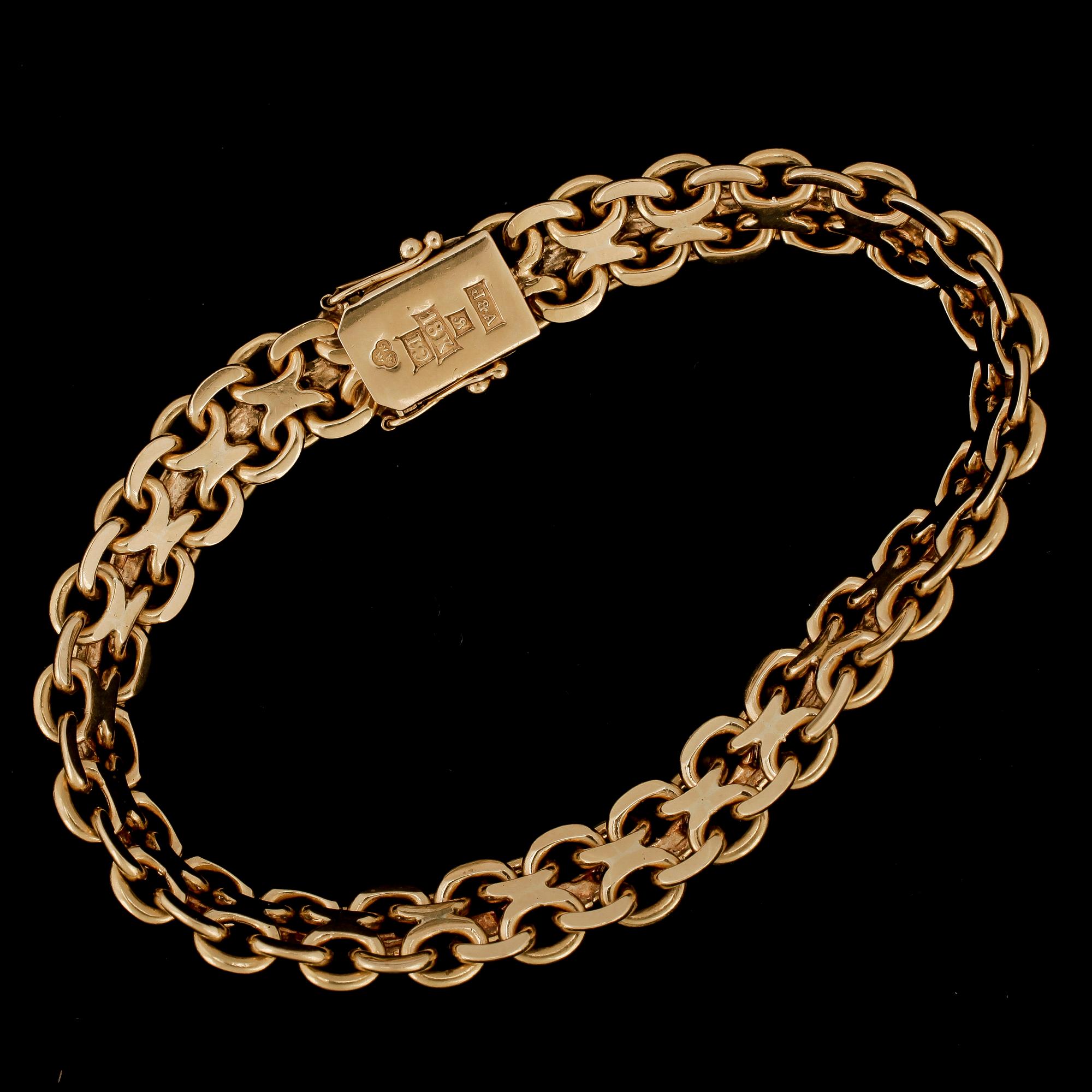 ARMLÄNK, guld 18K, Jo-Ans Guld, Köping 1961. Vikt ca 32 gram.