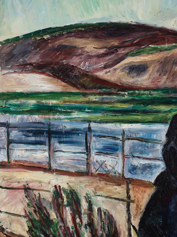 Gösta Sandels, "På bron - Motiv från Kungälv".