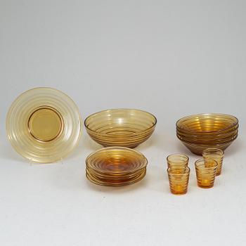AINO AALTO, servisdelar, 15 st, glas, "Bölgeblick", Karhula, Finland, 1930-tal.