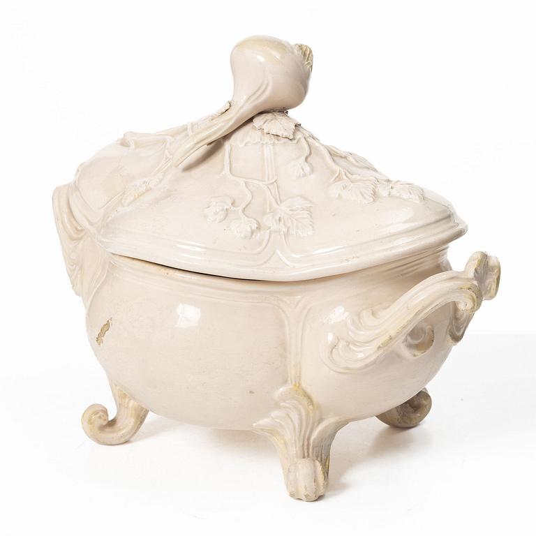 A Rococo tureen with cover, probably Marieberg, 18th Century.