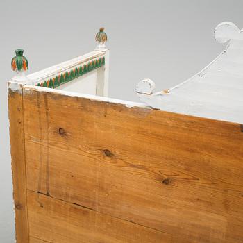 A early 19th century Swedish folk art folding bed from Forsa in Hälsingland.