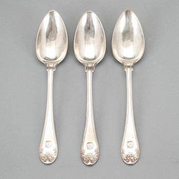 ALLIANSSKEDAR, 3 silver, Gustaf Folcker, Stockholm, 1841. Totalvikt ca 132 gram.