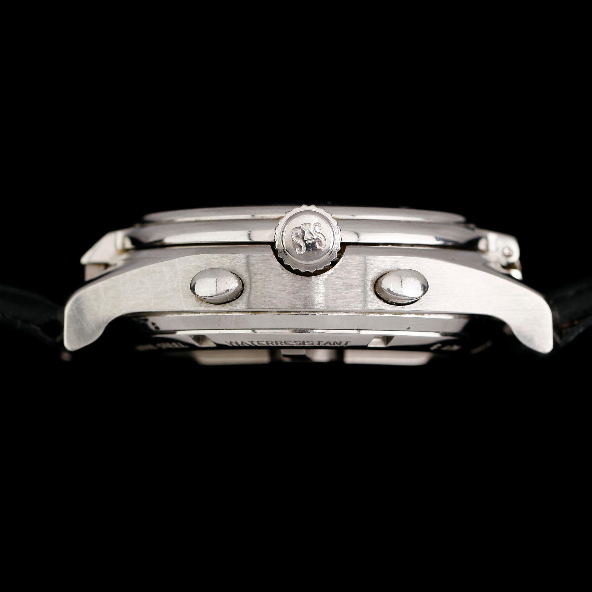 ARMBANDSUR, stål, Sjöö Sandström, Chronolink Worldtimer UTC.