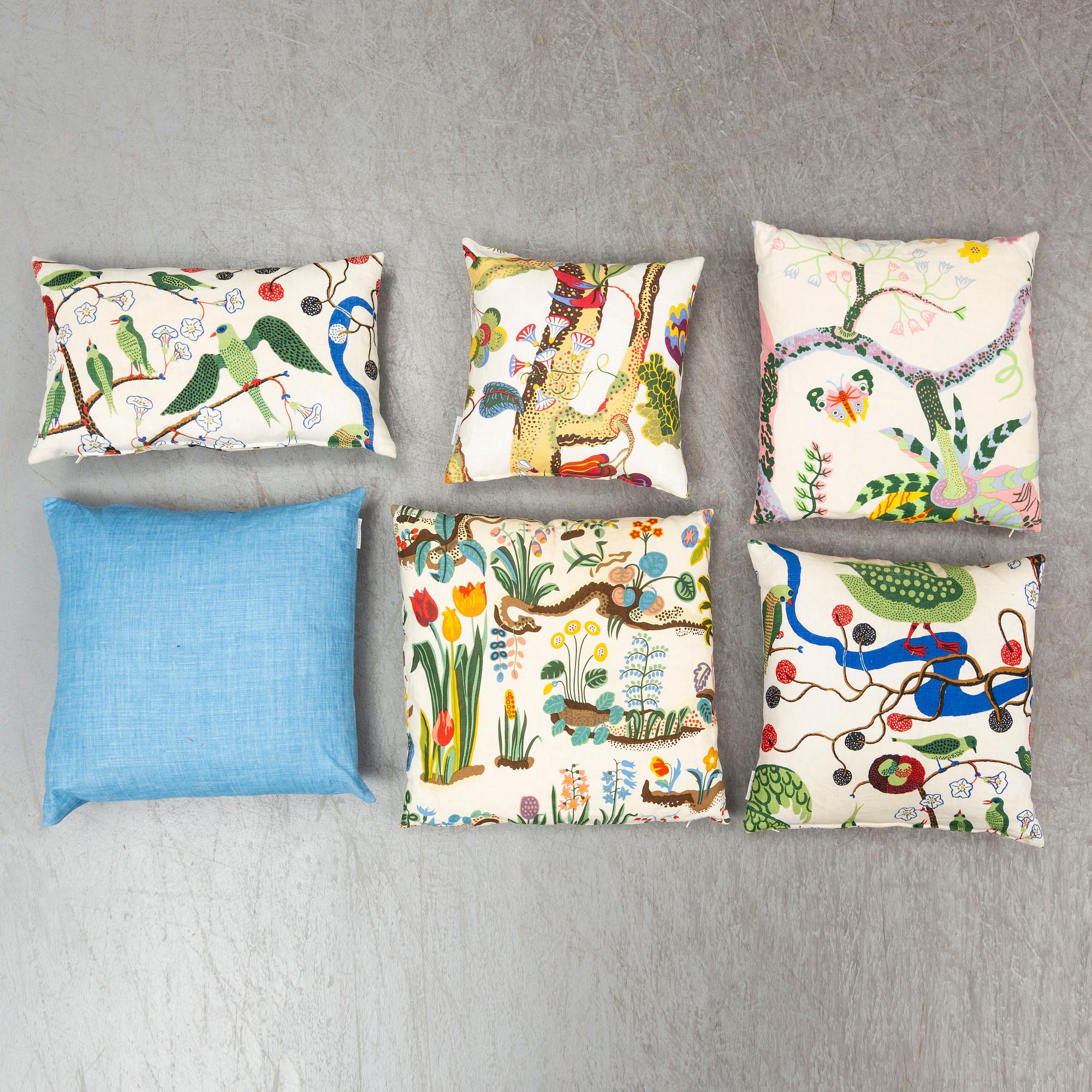 Six cushions from Josef Frank,  Svenskt Tenn.