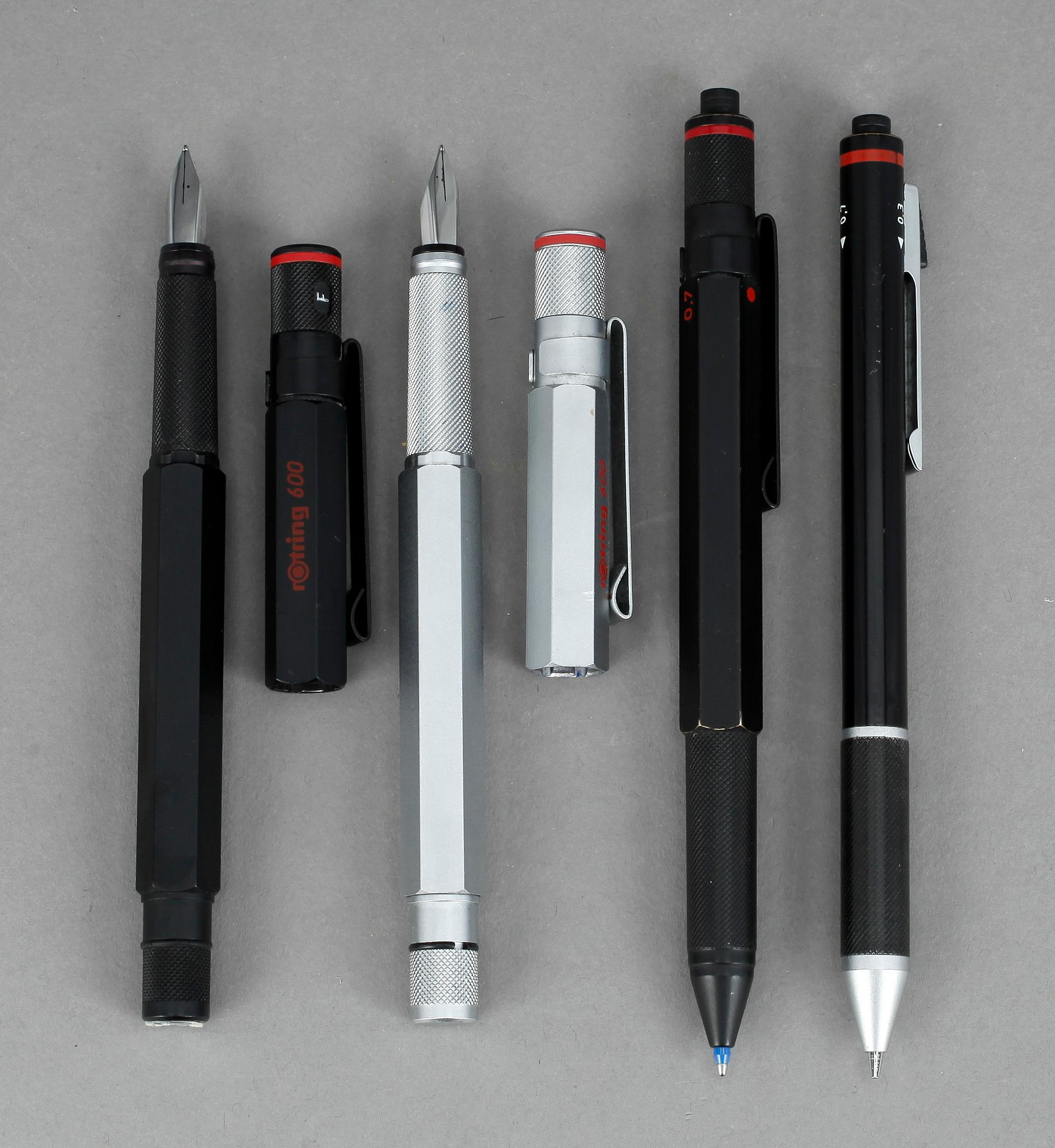 PARTI PENNOR, "Rotring", 4 st, Blyerts och bläck.