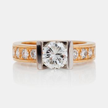 1099. A brilliant-cut diamond ring. Center stone circa 1.30cts.