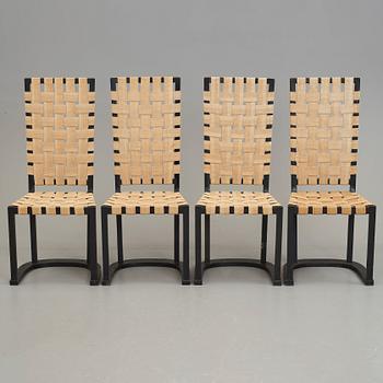 Axel Einar Hjorth, a set of four "Futurum" chairs for Nordiska Kompaniet, Sweden, ca 1928.