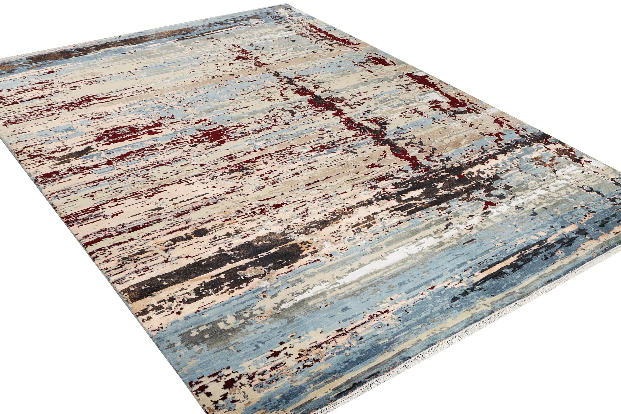 An oriental carpet with modern design, ca. 377 x 277 cm.