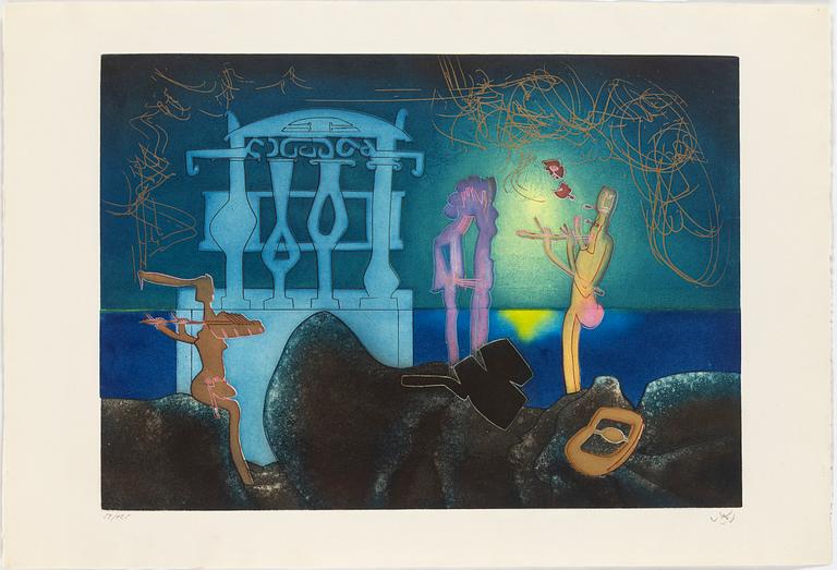 ROBERTO MATTA, MAPP med 10 färgetsningar, 1975, signerade 59/125.