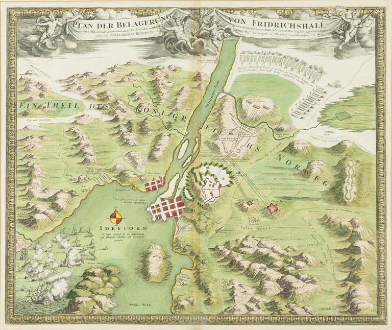 Johann Baptist Homann, "Plan der Belagerung von Fridrichshall".